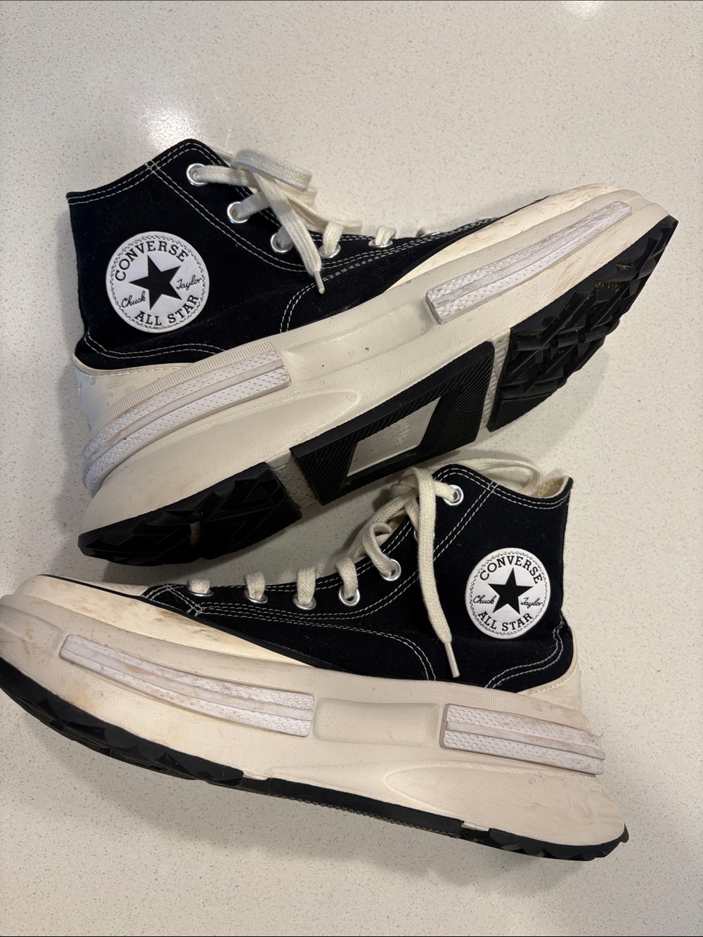 Converse Black and White Platform High Top Sneakers